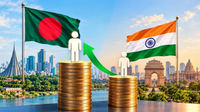 বাংলাদেশের মাথাপিছু আয়, ভারতকে ছাড়িয়েছে